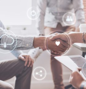 Business people shaking hands for greeting